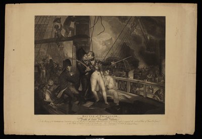 Schlacht von Trafalgar und Tod von Lord Viscount Nelson von William Marshall (after) Craig