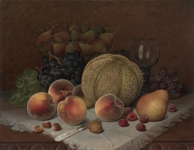 Stillleben mit Cantaloupe von William Mason Brown