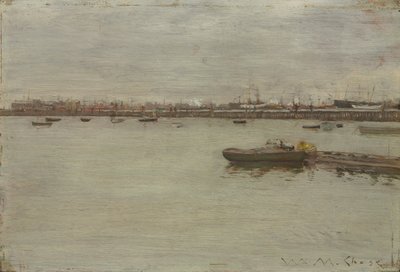 Grauer Tag an der Bucht, um 1886 von William Merritt Chase