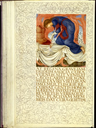Dido ersticht sich selbst, Eröffnung von Buch IV von Virgils "Aeneis" von William Morris