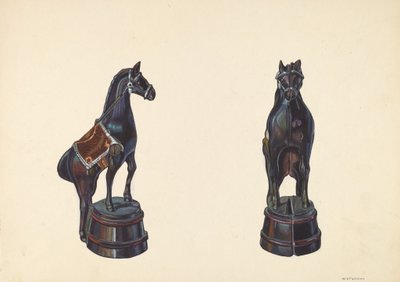 Pferd auf Fassbank, ca. 1938 von William O. Fletcher