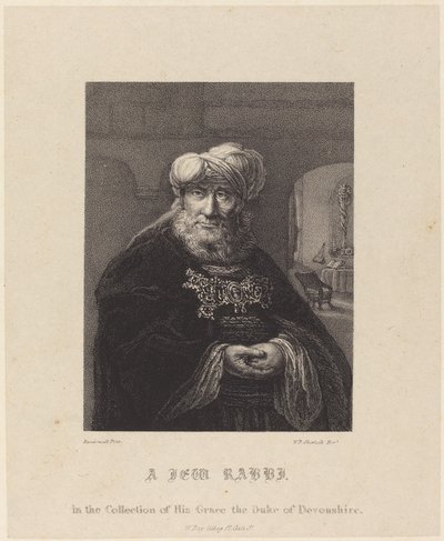 Ein jüdischer Rabbi von William P. Sherlock after Rembrandt van Rijn