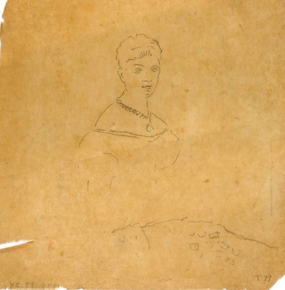 Dame im Abendkleid mit Figur der Venus von Milo von William Page
