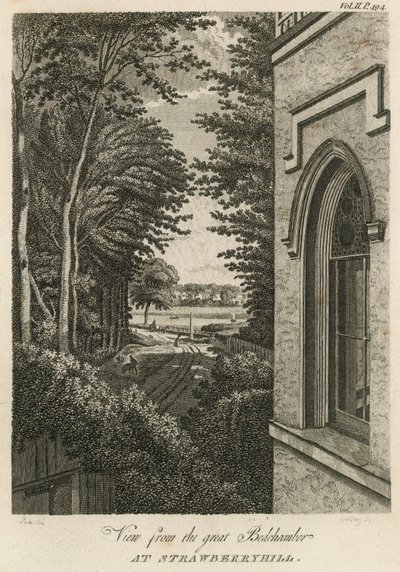 Blick aus dem großen Schlafzimmer in Strawberry Hill, London von William Pars