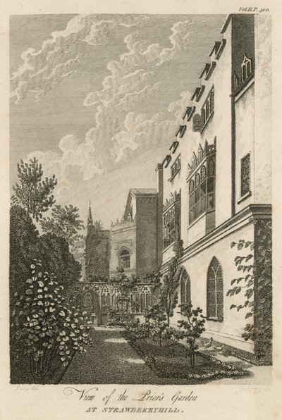 Ansicht des Priorengartens in Strawberry Hill, London von William Pars