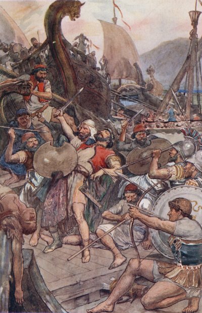 Tod des persischen Admirals bei Salamis von William Rainey