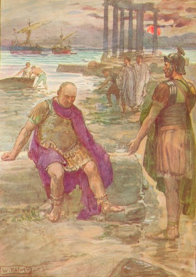 Gaius Marius im Exil unter den Ruinen von Karthago, um 1912 von William Rainey