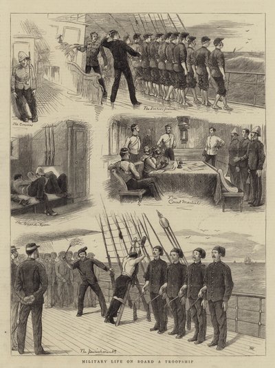 Militärleben an Bord eines Truppenschiffs von William Ralston