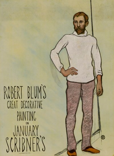 Robert Blums Großes Dekoratives Gemälde In Januar Scribner