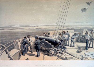 Blick auf Sewastopol vom Meer aus, 1855 von William Simpson