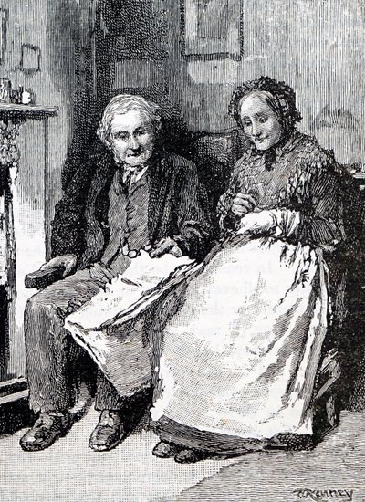 Ein älteres Paar. Von William Small (1843-1929), ein englischer Illustrator. 1880 (Gravur) von William Small