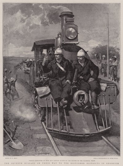 Die Siebten Husaren auf dem Weg in das unruhige Gebiet in Rhodesien von William Small