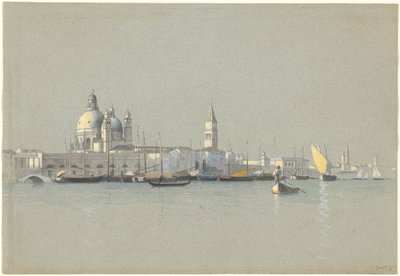 Blick über den Giudecca-Kanal zur Salute und zum Campanile von San Marco von William Stanley Haseltine