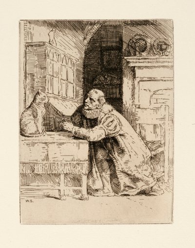 Montaigne und die Katze. Illustration zu Izaak Walton und Charles Cotton