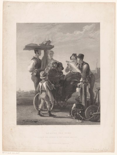 Vorlesen aus einer Zeitung von William Taylor (prentmaker)