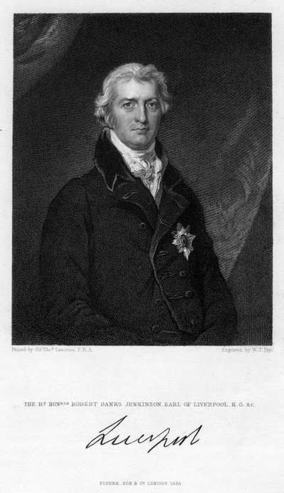 Robert Jenkinson, 2. Earl of Liverpool, britischer Politiker und Premierminister, 1835 von William Thomas Fry
