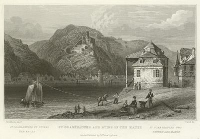 St. Goarshausen und die Ruinen der Katze von William Tombleson
