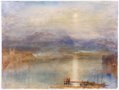 Mondschein über dem Vierwaldstättersee vor der Kulisse des von Joseph Mallord William Turner