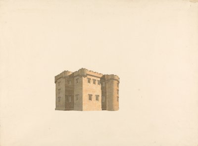 Cluny Castle, Aberdeenshire, Schottland: Perspektive von William Wilkins