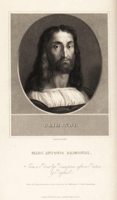 Porträt von Marcantonio Raimondi von William the Younger Holl