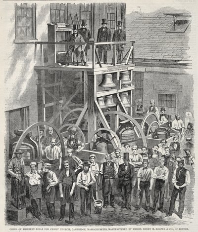 Glockenspiel von dreizehn Glocken für die Christ Church, Cambridge, Massachusetts, hergestellt von Messrs. Henry N. Hooper & Co., Boston von Winslow Homer