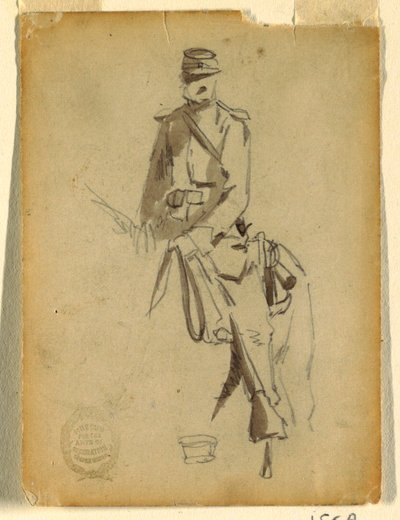 Zeichnung, Berittener Kavallerieoffizier, 1862 von Winslow Homer