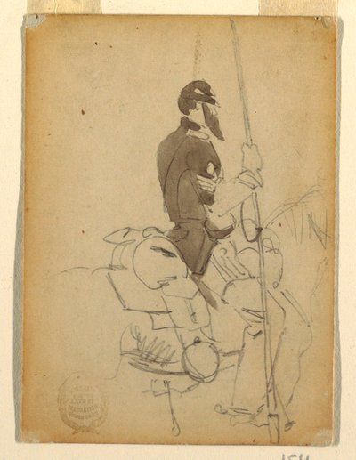 Zeichnung, Berittener Kavallerist, 1862 von Winslow Homer