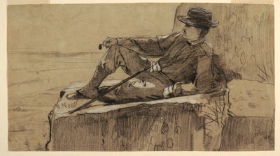 Studie für "Bergsteiger beim Ausruhen" von Winslow Homer