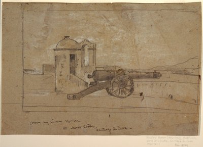 Zeichnung, Studie für "Suchscheinwerfer, Hafeneinfahrt, Santiago de Cuba", 1885 von Winslow Homer