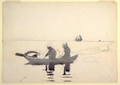 Zwei Figuren in einem Ruderboot von Winslow Homer