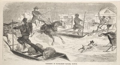 Schlittenfahrt auf dem Haymarket Square, Boston von Winslow Homer