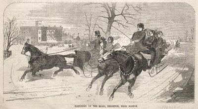 Schlittenfahrt auf der Straße, Brighton, nahe Boston von Winslow Homer
