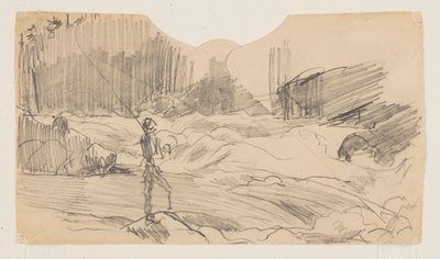 Studie für "Ouananiche Fishing," Lake St. John von Winslow Homer