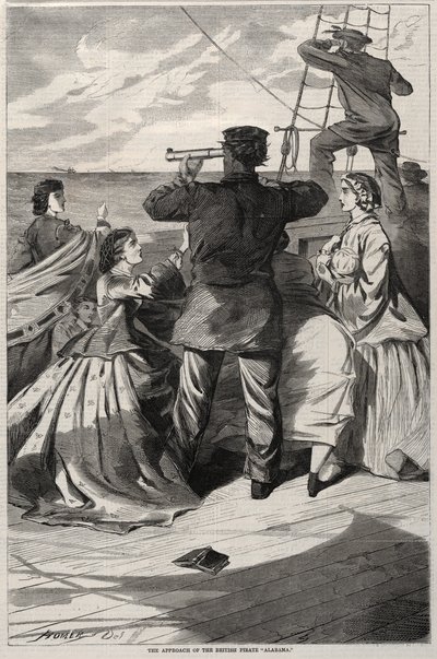 Das Herannahen des britischen Piraten Alabama, 1863 von Winslow Homer