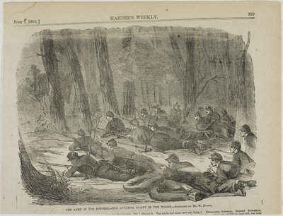 Die Armee des Potomac—Unsere Außenposten im Wald von Winslow Homer