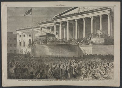 Die Amtseinführung von Abraham Lincoln als Präsident der Vereinigten Staaten im Kapitol, Washington, 4. März 1861 von Winslow Homer