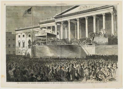 Die Amtseinführung von Abraham Lincoln als Präsident der Vereinigten Staaten im Kapitol, Washington, 4. März 1861 von Winslow Homer
