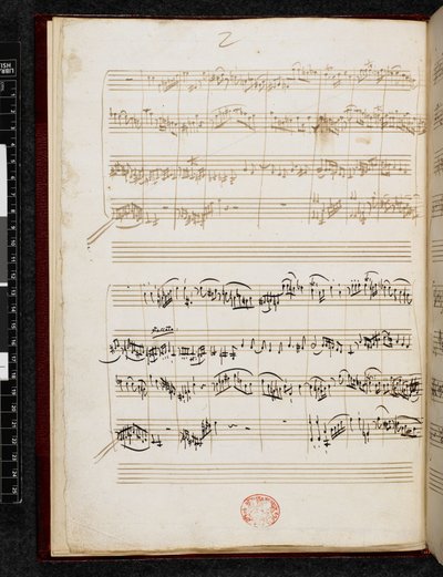 Adagio und Fuge in c-Moll, K. 546, Add. 28996, f.3v von Wolfgang Amadeus Mozart
