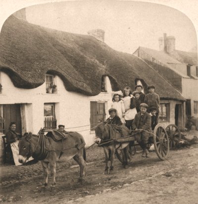 Malerisches Leben und Bräuche eines irischen Dorfes, Irland, 1901 von Works and Sun Sculpture Studios