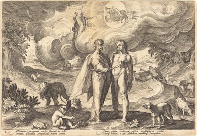Prometheus erschafft den Menschen und belebt ihn mit Feuer vom Himmel von Workshop of Hendrick Goltzius, after Hendrick Goltzius