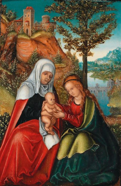 Die Jungfrau und das Kind mit der heiligen Anna von workshop of Lucas Cranach the Elder