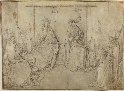 Die vier lateinischen Kirchenväter von Workshop of Valentijn van Orley