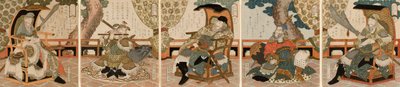 Die Fünf Tiger-Generäle der Geschichten vom Wasserufer (Suikoden Goko Shogun) von Yashima Gakutei