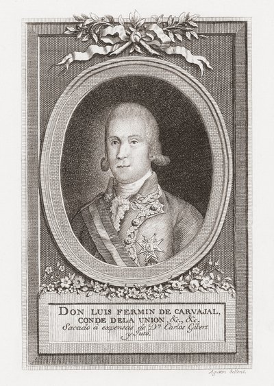 Luis Fermín de Carvajal, Graf von der Union. Porträt. von . .