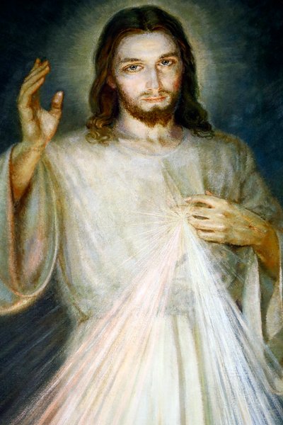Notre Dame de Plaimpalais Kirche. Jesus der göttlichen Barmherzigkeit, ich vertraue auf dich. Frankreich. von . .