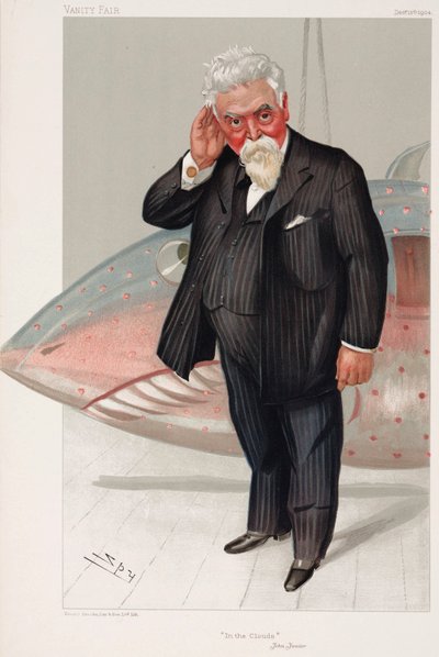 Sir Hiram Maxim, amerikanisch-britischer Ingenieur und Erfinder von Henry Charles Fehr