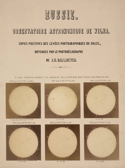 Die Sonne, fotografiert mit einem Dallmeyer-Heliographen, Vilnius, Litauen von Frederick (attr. to) Barnard