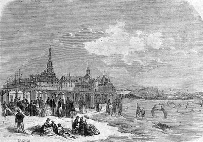 Ansicht der Badenden am Strand von Saint Malo von . .