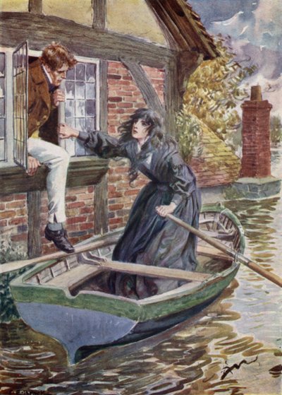 Maggie Tulliver rettet Tom an der Mühle von after Charles Edmund Brock
