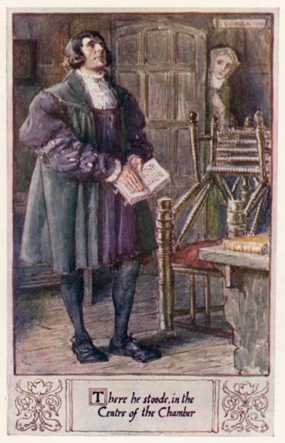 Da stand er, in der Mitte des Zimmers von after Charles Edmund Brock